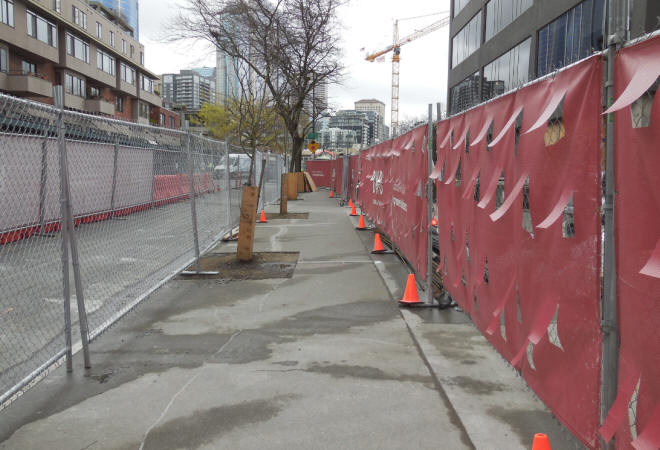 Temporary fence with screening and/or customer banners (customer provides their banners) 